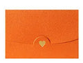 Pack of 10 small pearl paper envelopes with hot stamped love design in various colours including pearlescent and kraft options