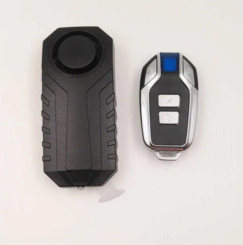 Black rainproof vibration alarm detector for motorcycles and electric vehicles with remote control