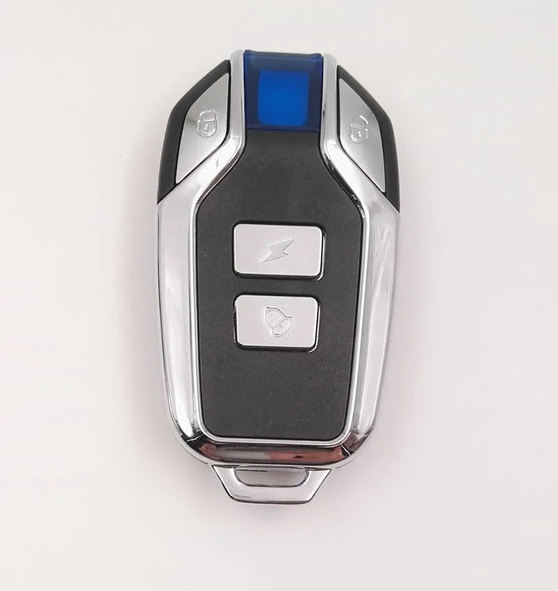 Black rainproof vibration alarm detector for motorcycles and electric vehicles with remote control