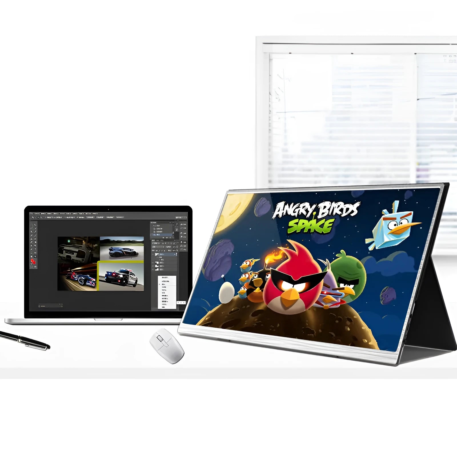 15-inch portable IPS monitor with HDMI and USB-C ports for gaming and mobile use