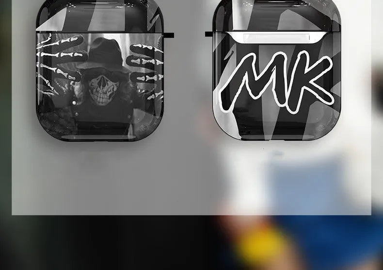 Custom AirPods protective cover with anime design showing full case coverage
