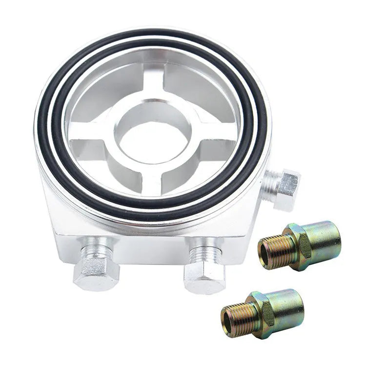 Aluminium alloy oil cake adapter for engine oil cooler, 7.8cm x 8.8m, available in red