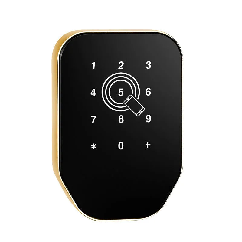 GLM6 induction electronic lock for sauna cabinet in gold finish with password keypad and card slot
