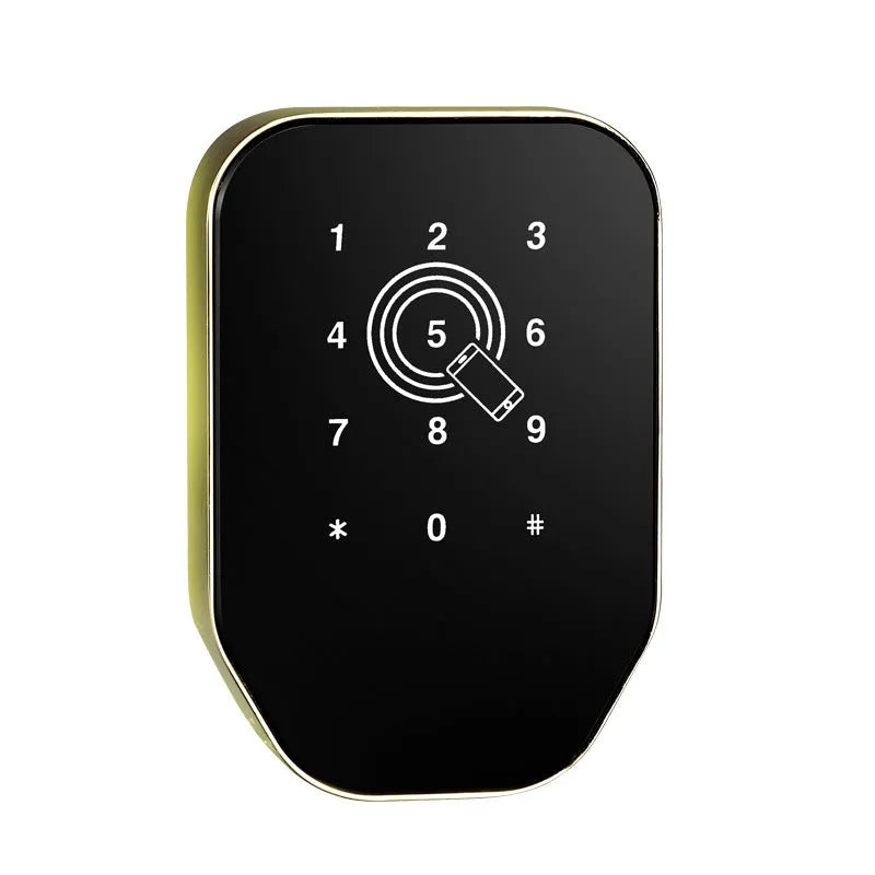 GLM6 induction electronic lock for sauna cabinet in gold finish with password keypad and card slot