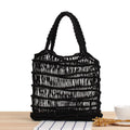 Women's medium straw shoulder bag with square shape and woven texture in three colour options
