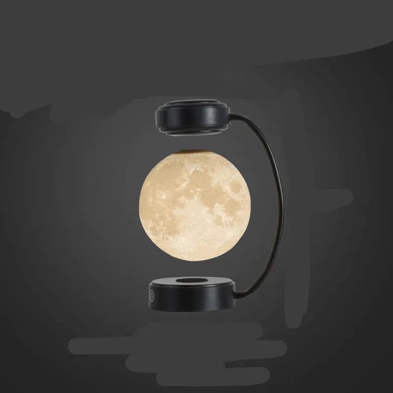 Magnetic levitation moon lamp with touch control and 3-colour light-changing effect