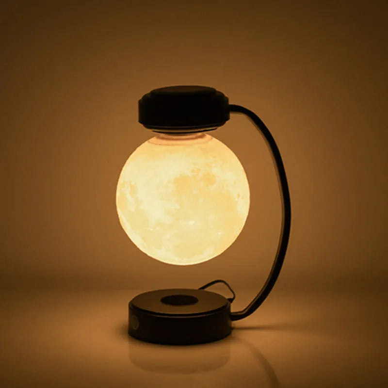 Magnetic levitation moon lamp with touch control and 3-colour light-changing effect