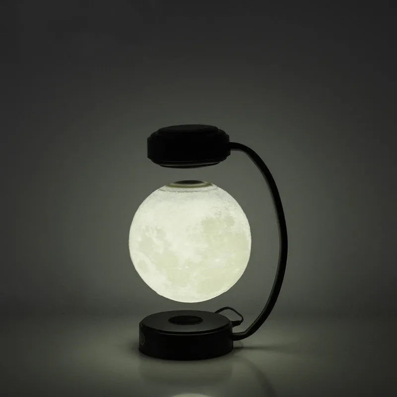 Magnetic levitation moon lamp with touch control and 3-colour light-changing effect