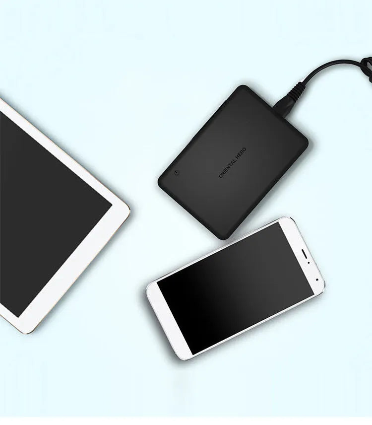 Black and white 60W desktop fast charger with USB port and power indicator