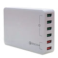 Black and white 60W desktop fast charger with USB port and power indicator