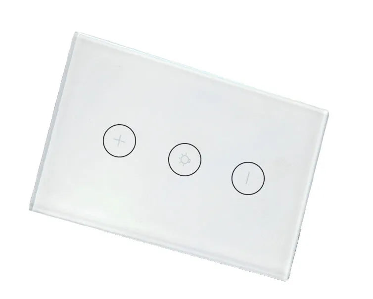 120 type smart dimmer switch with touch glass panel in black or white colour options