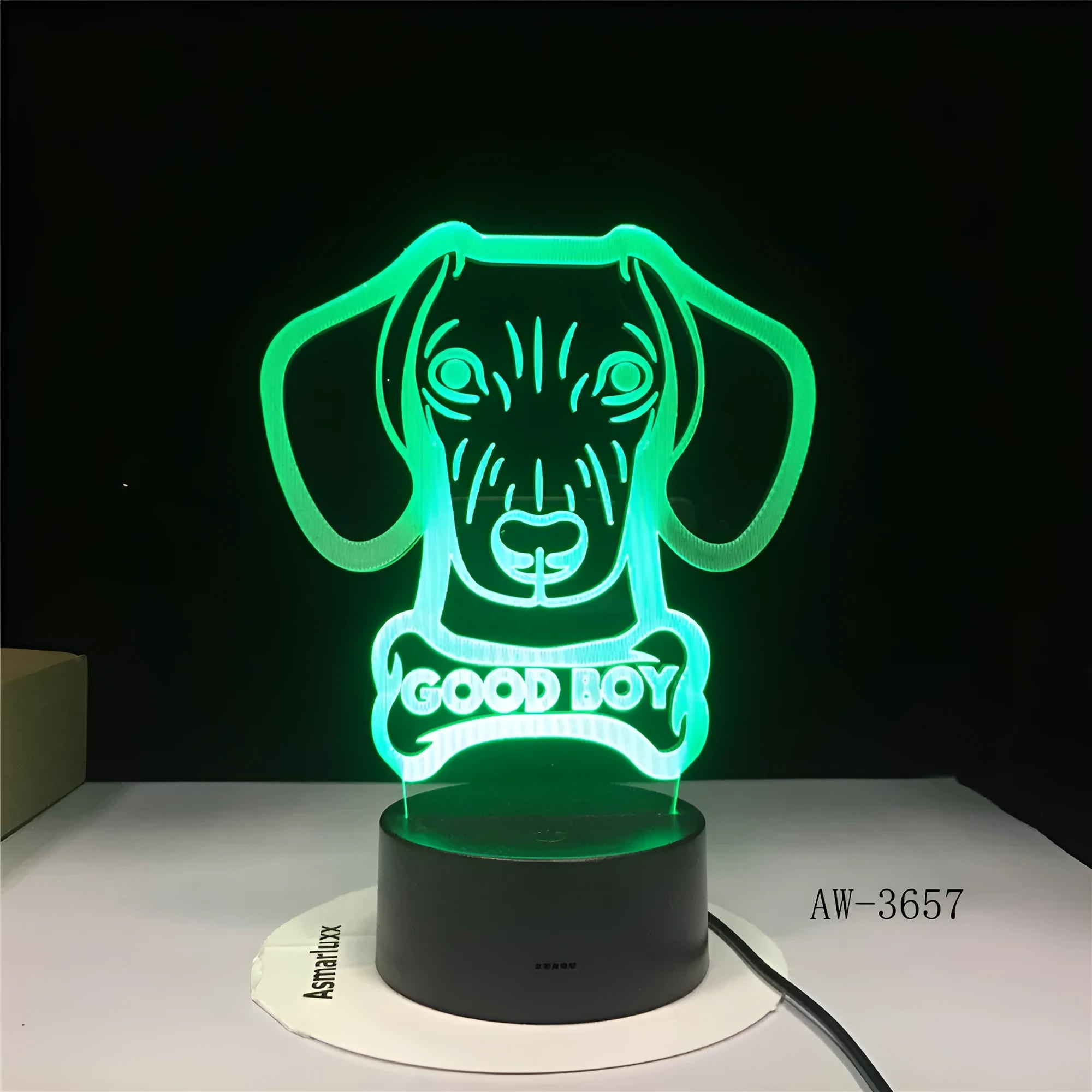 Remote control touch LED table lamp with colourful gradient light on acrylic shade.