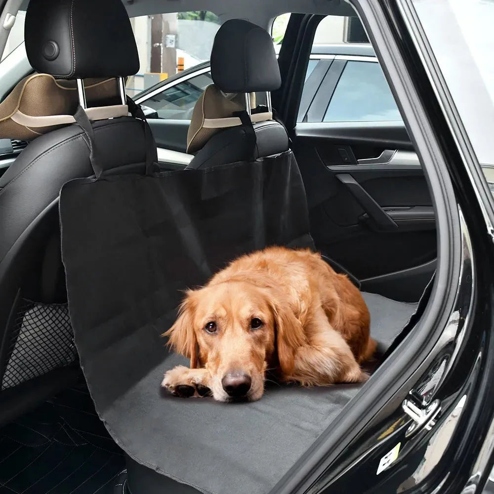Waterproof dog kennel mat in black for car rear made from 600D Oxford cloth with anti-dirty surface