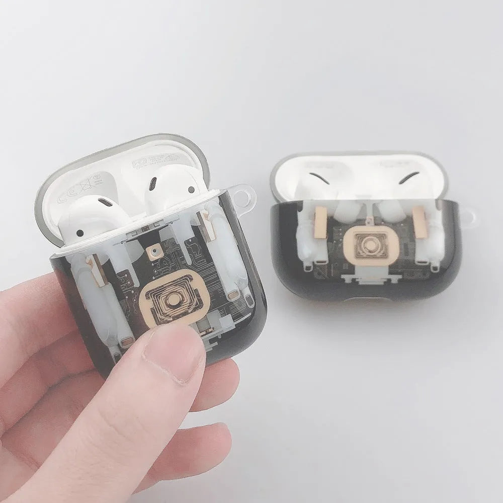 Steampunk mechanical design TPU protective case for Apple AirPods 1 and 2 generation