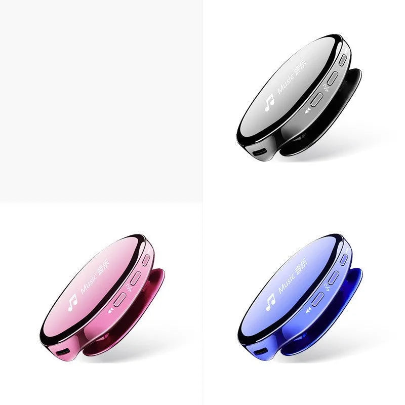 Bluetooth MP4 music player in black, blue, or rose gold with OLED screen and push buttons