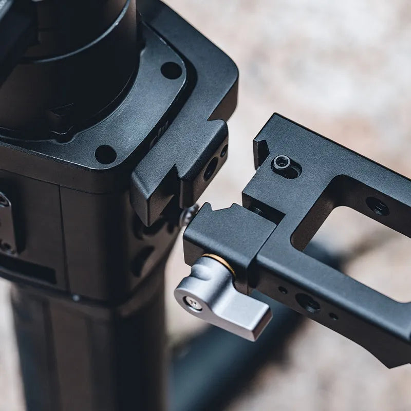 PGYTECH aluminium alloy pot holder accessory for DJI Ronin S and SC camera gimbals on a tripod.