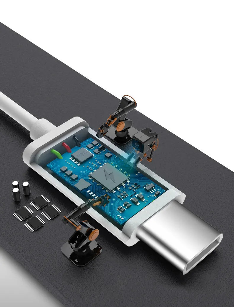 Black Android Type-C fast charging data cable 1.5 metres length
