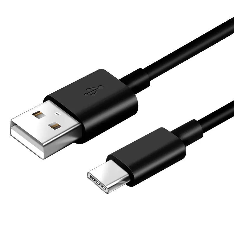 Black Android Type-C fast charging data cable 1.5 metres length
