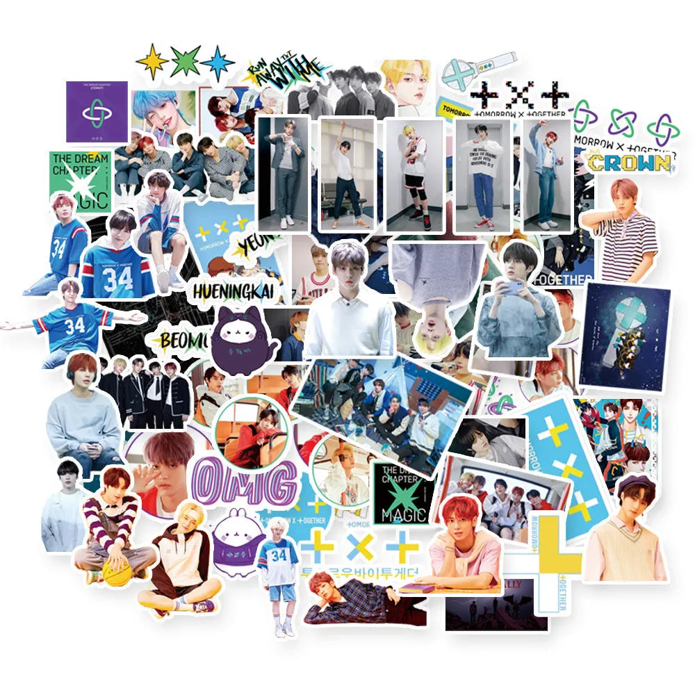 K-pop star and luggage stickers featuring EXO NCT127 Stray Kids TWICE GOT7 SEVENTEEN TXT designs
