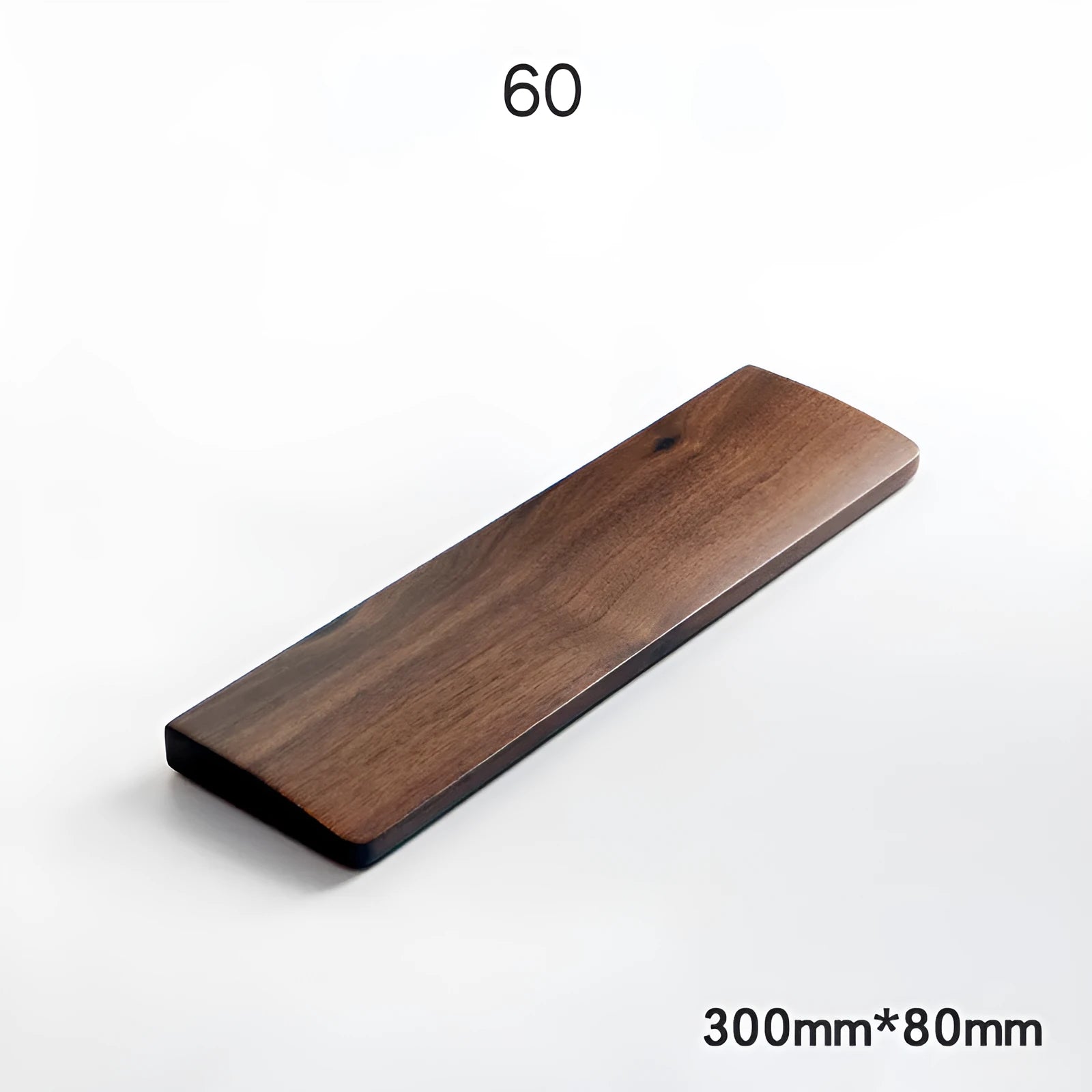 Walnut wood mechanical keyboard wrist rest showing natural wood grain