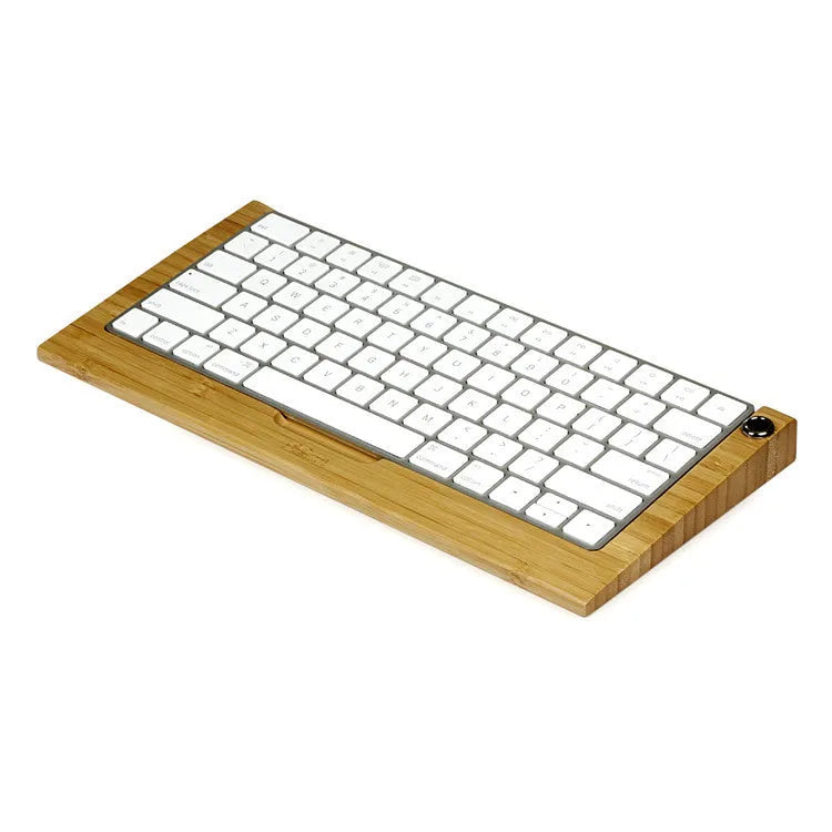 Natural bamboo keyboard holder for Apple Bluetooth Keyboard 2nd generation, compact 31.5x14.7cm size