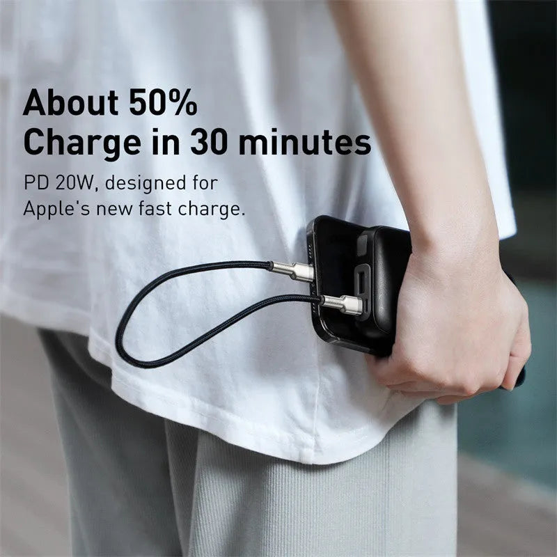 20W fast charging cable Type-C to Apple interface in multiple colours and lengths 0.25m 1m 2m
