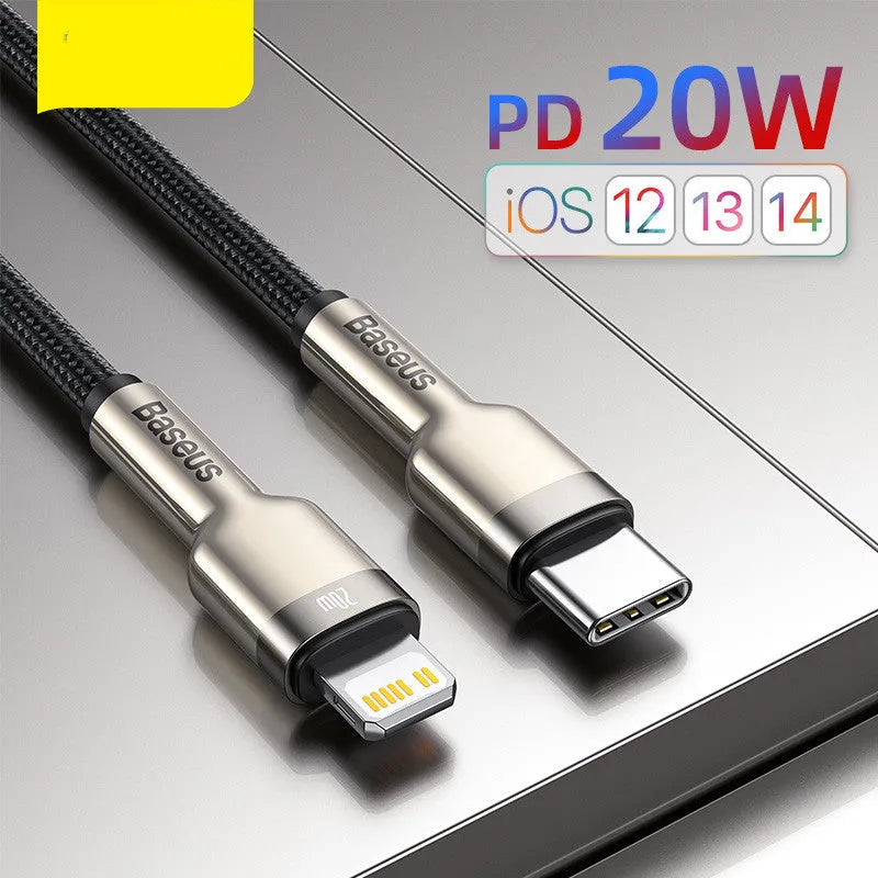 20W fast charging cable Type-C to Apple interface in multiple colours and lengths 0.25m 1m 2m