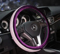 Women's car steering wheel cover with full diamond rhinestones in silver, universal 38cm fit
