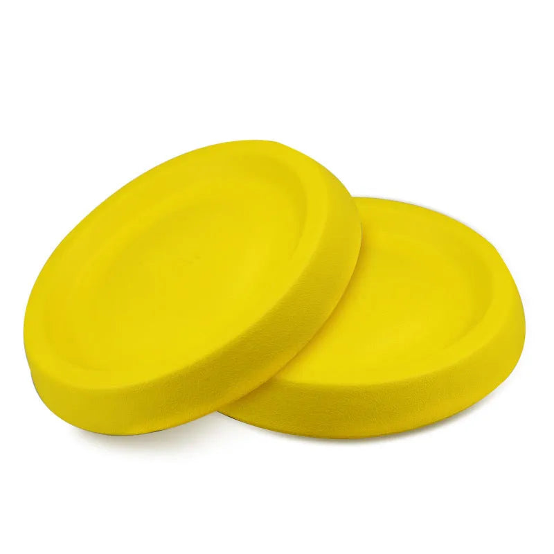 Yellow EVA plastic dog throwing toy for fetch games and training