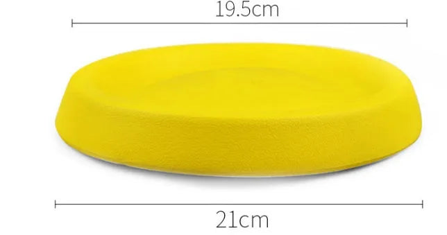 Yellow EVA plastic dog throwing toy for fetch games and training