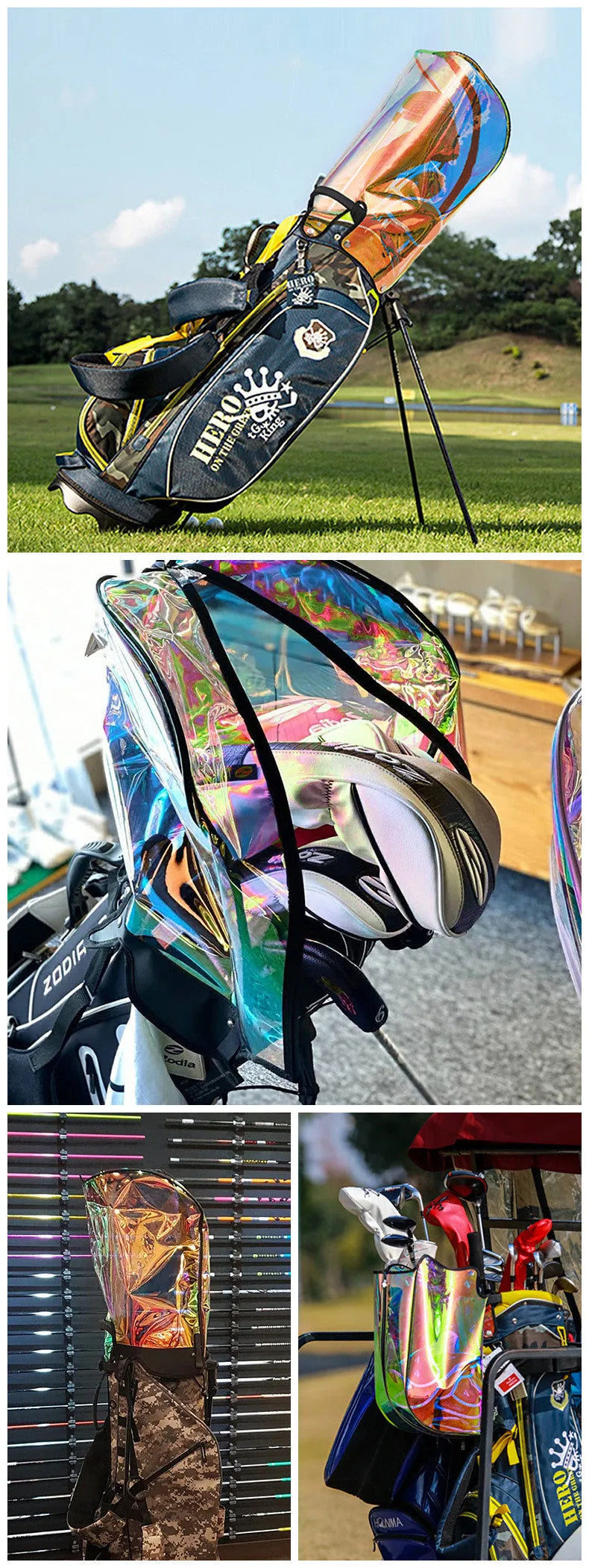Universal waterproof ball bag cap with colourful laser effect and adjustable buckle