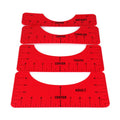 PVC sewing alignment guide ruler 4-piece set in white for fabric circle marking and calibration