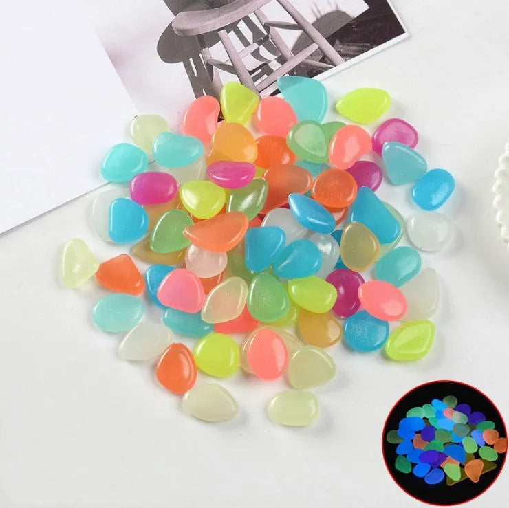 Mixed colour fluorescent luminous stones for aquarium and garden decoration