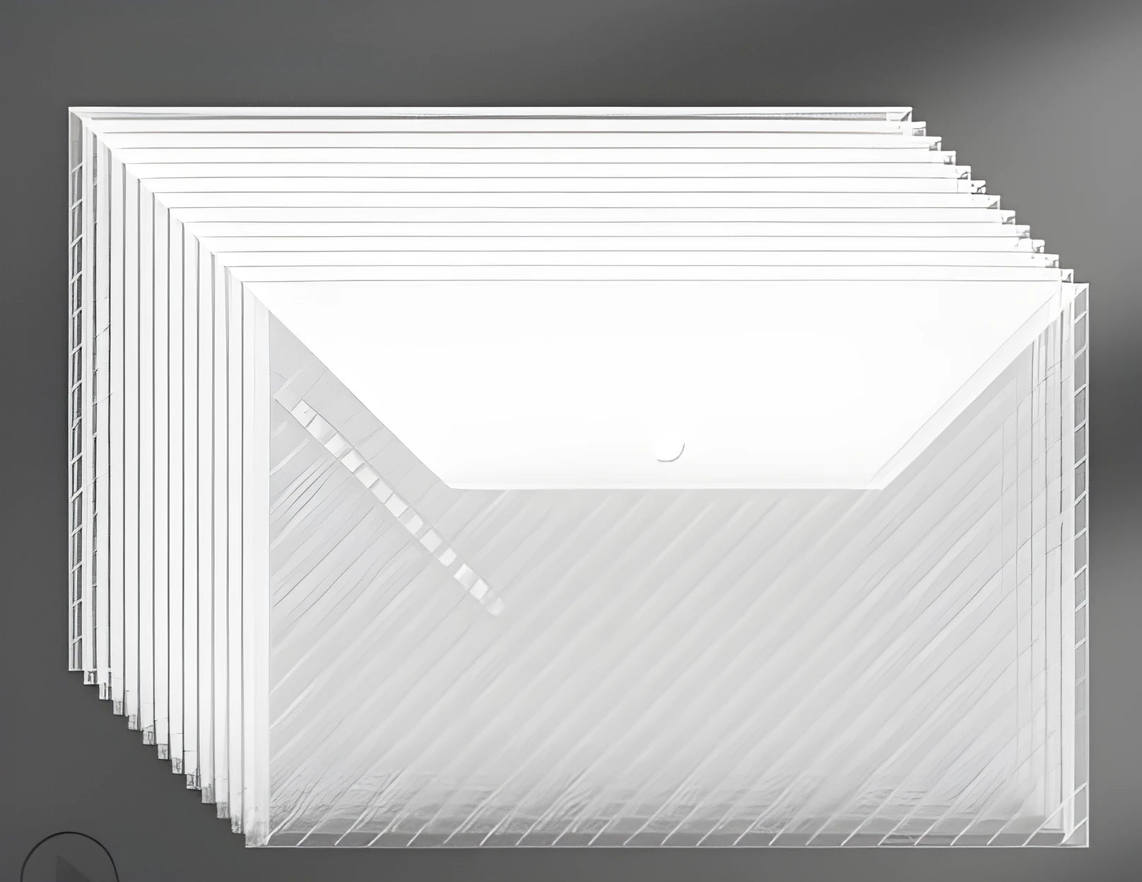 Clear A4 plastic file bag with snap closure and file grip, shown holding documents.