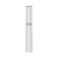 White electric eyebrow trimmer with LED light, USB rechargeable, waterproof, portable facial hair remover for women