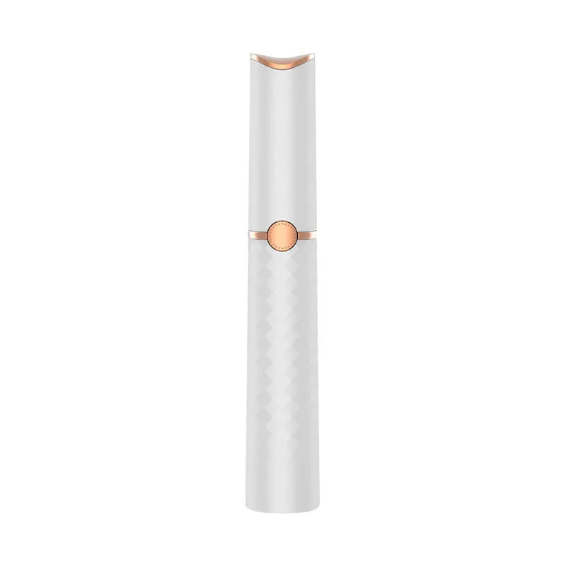 White electric eyebrow trimmer with LED light, USB rechargeable, waterproof, portable facial hair remover for women