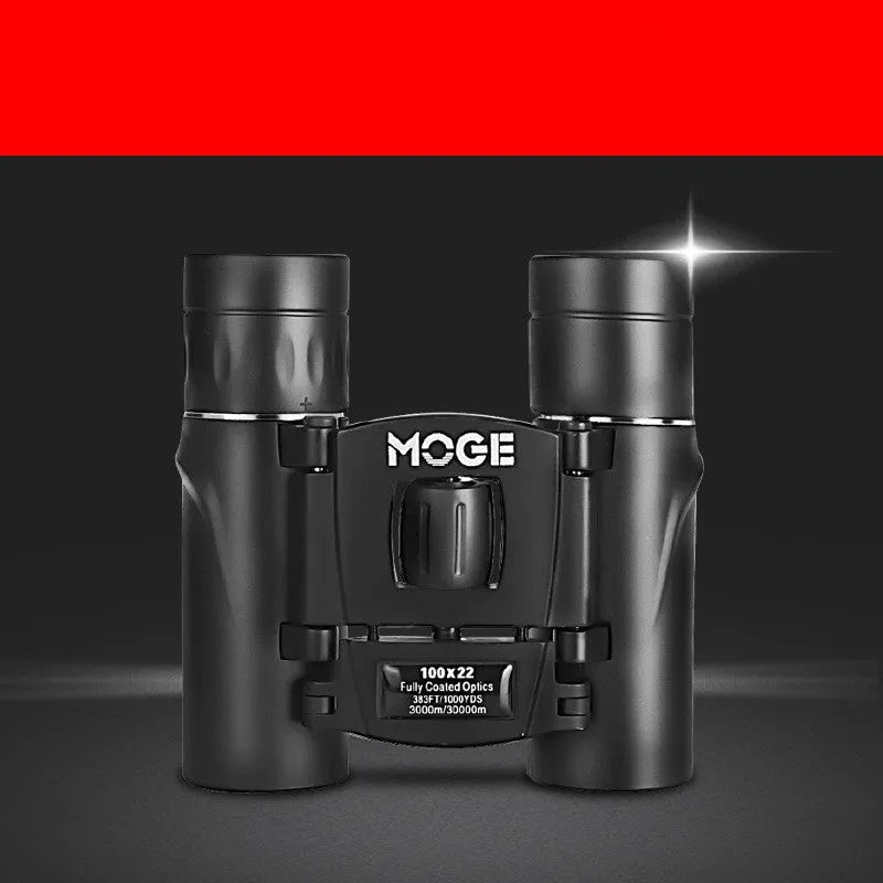 High-power high-definition binoculars with 10x magnification and spring clip, compact 11x7x5cm size