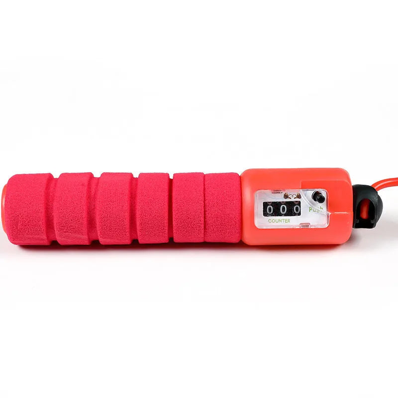 Professional electronic counting skipping rope 287cm long with blue handle and display