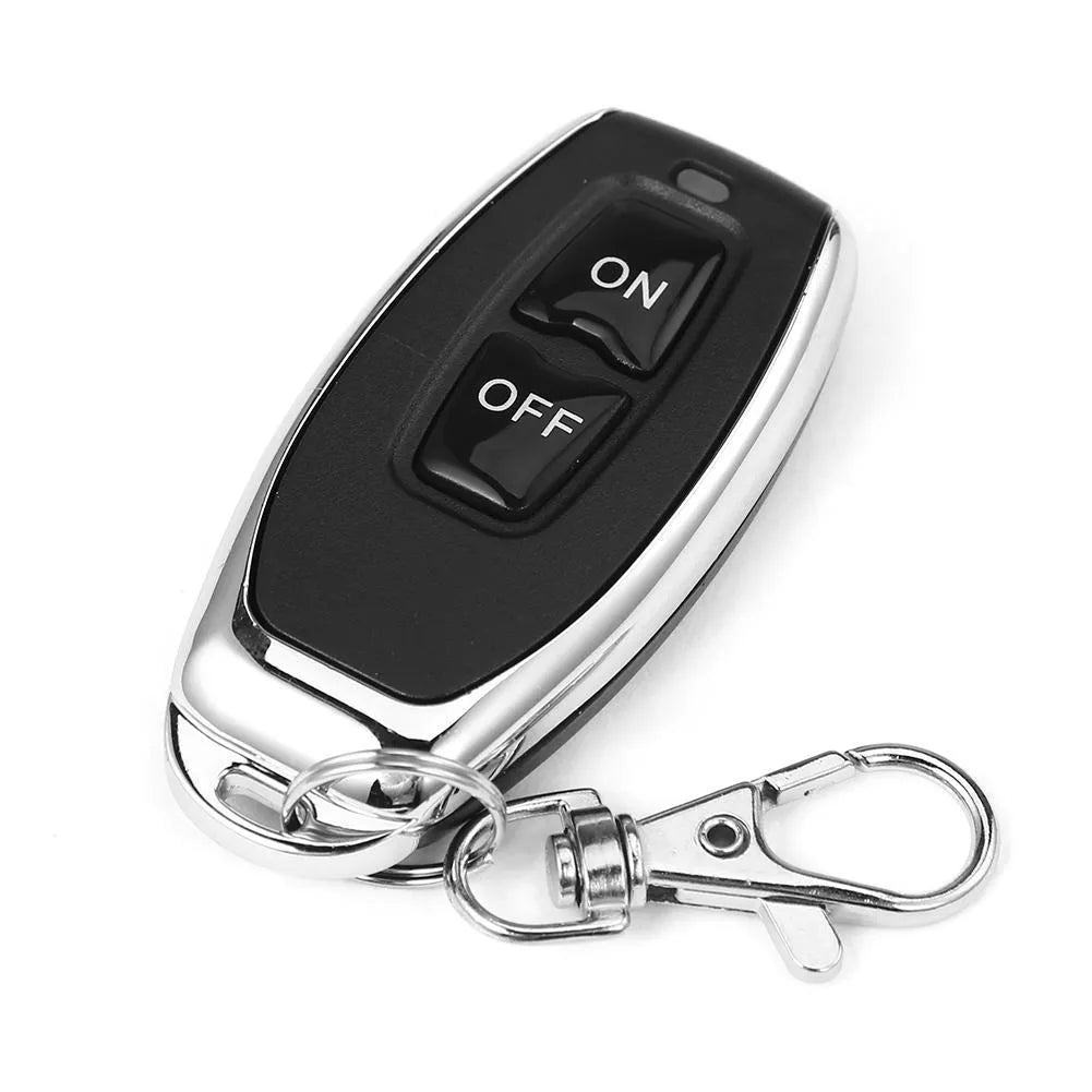 Black DC 12V 24V single-channel wireless remote control switch with relay, for car access and gate automation