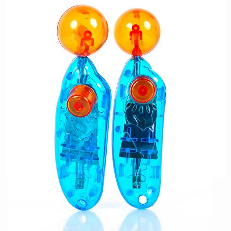 Blue plastic dog training clicker on white background