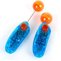 Blue plastic dog training clicker on white background