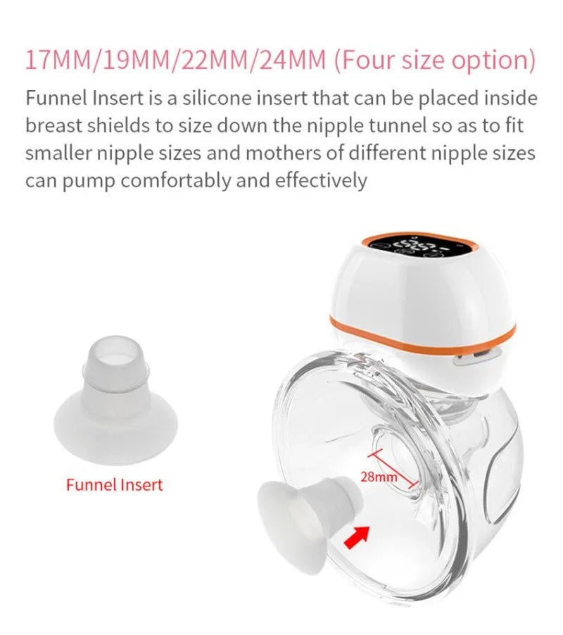 V.Coool white wearable electric breast pump with silicone horn and 180ml capacity.