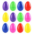 60 assorted colour fillable plastic Easter eggs 4x6cm each on a light background