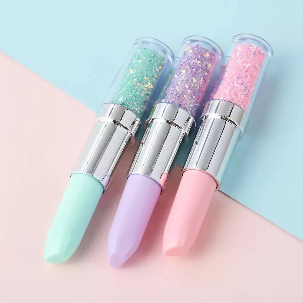 A plastic diamond painting point drill pen shown in pink, purple, and green colour options.