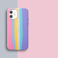 Rainbow liquid shell TPU iPhone case in red, pink, or blue for iPhone 6 to 12 models