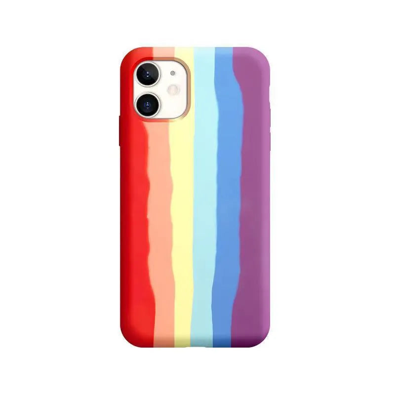 Rainbow liquid shell TPU iPhone case in red, pink, or blue for iPhone 6 to 12 models