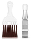 Stainless steel air conditioning fin comb and cleaning brush for condenser maintenance