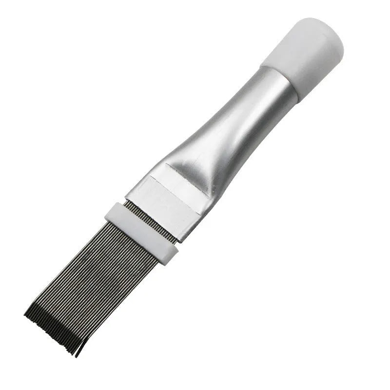 Stainless steel air conditioning fin comb and cleaning brush for condenser maintenance