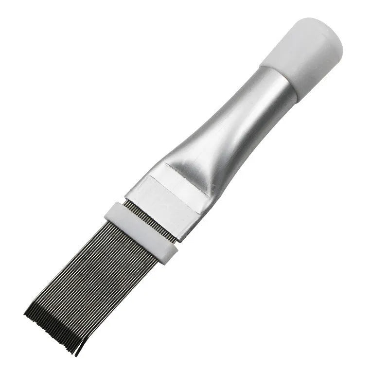 Stainless steel air conditioning fin comb and cleaning brush for condenser maintenance