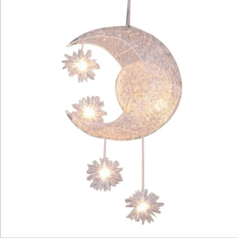 Aluminium wire star and moon design chandelier ceiling light with adjustable height